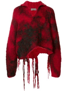 Yohji Yamamoto пуловер с эффектом потертости