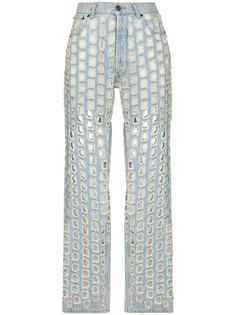 Maison Margiela джинсы бойфренды с вырезами