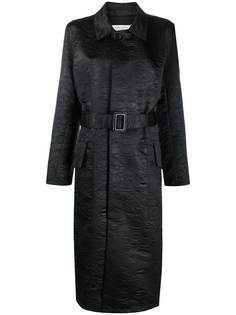 Maison Margiela фактурное пальто длины миди с поясом
