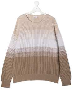Brunello Cucinelli Kids кашемировый джемпер в полоску