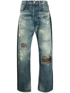 Junya Watanabe MAN широкие джинсы с нашивками