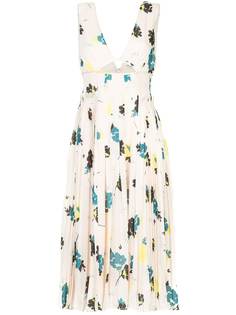 Self-Portrait платье с V-образным вырезом и цветочным принтом