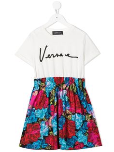 Versace Kids платье с цветочным принтом
