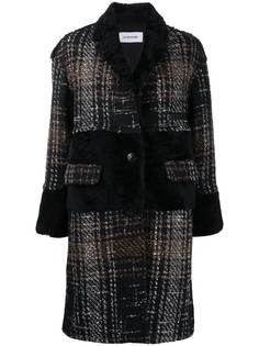 Sylvie Schimmel твидовое пальто с мехом