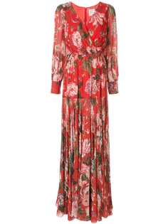 Ingie Paris длинное платье с запахом и цветочным принтом