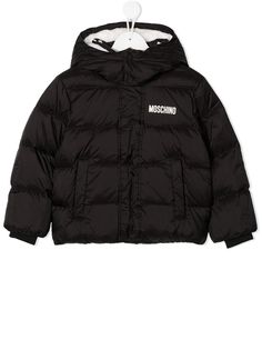 Moschino Kids пуховик с логотипом