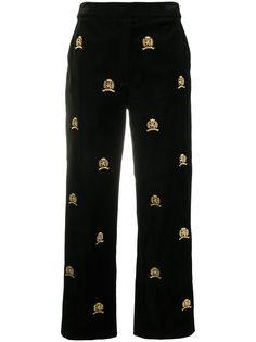 Hilfiger Collection бархатные брюки с вышитым логотипом