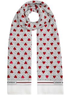 Burberry шарф с монограммой и принтом
