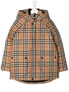 Burberry Kids пуховик в клетку Vintage Check