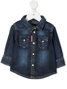Dsquared2 Kids джинсовая рубашка с логотипом