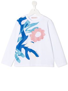 Marni Kids футболка с цветочным принтом