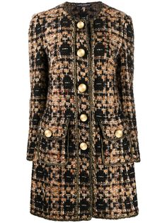 Dolce & Gabbana твидовое пальто с эффектом металлик