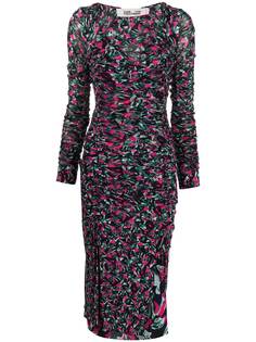 DVF Diane von Furstenberg платье миди с цветочным принтом