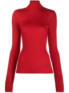 MRZ джемпер в рубчик с высоким воротником