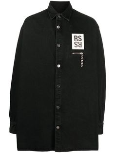 Raf Simons джинсовая рубашка оверсайз с нашивкой-логотипом
