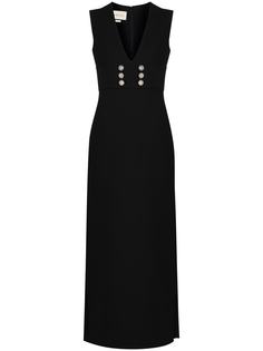 Gucci длинное платье с V-образным вырезом