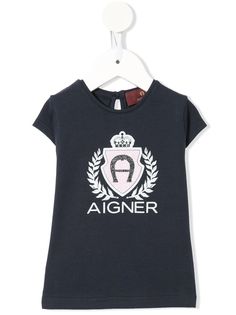 Aigner Kids футболка с круглым вырезом и логотипом