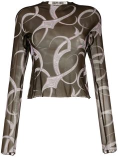 Charlotte Knowles полупрозрачный топ с принтом