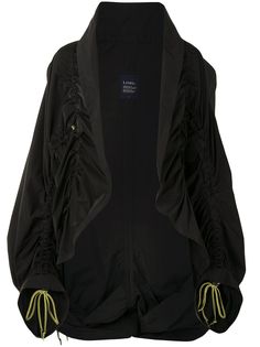 Yohji Yamamoto куртка оверсайз с кулиской и сборками
