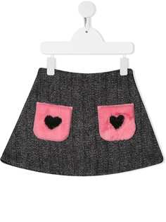 Miss Blumarine мини-юбка с узором в елочку