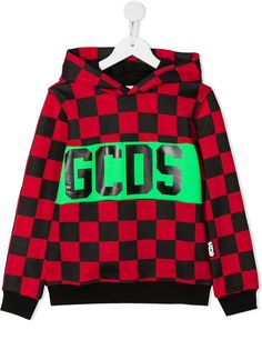 Gcds Kids худи в клетку с логотипом