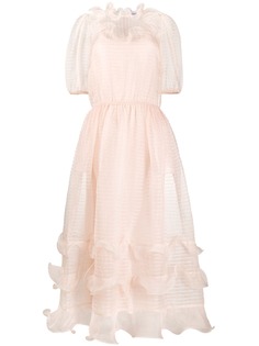 RedValentino платье в полоску с оборками