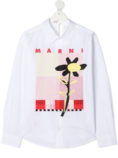 Marni Kids футболка с геометричным принтом