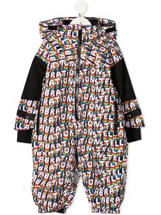 Stella McCartney Kids утепленный комбинезон с капюшоном и принтом Stellabration