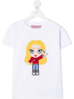 Chiara Ferragni Kids футболка с нашивкой-логотипом