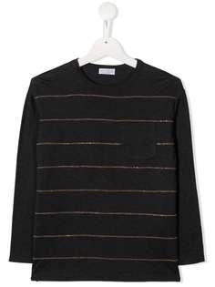 Brunello Cucinelli Kids топ с длинными рукавами и пайетками