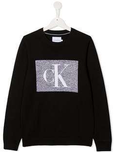 Calvin Klein Kids джемпер в рубчик с логотипом