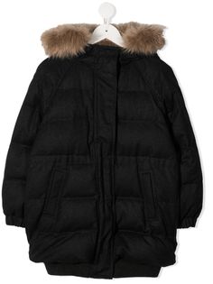 Brunello Cucinelli Kids пуховик с мехом