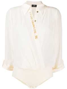 Elisabetta Franchi прозрачное боди-рубашка