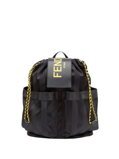 Fendi полосатый рюкзак с логотипом