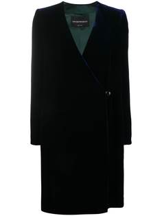 Emporio Armani бархатное пальто