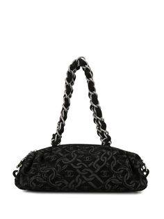 Chanel Pre-Owned вельветовая сумка на плечо 2006-го года с цепочкой