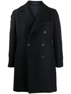 Tagliatore двубортное пальто Arden с узором в елочку