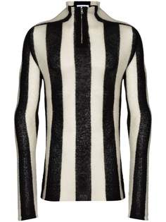Sunnei полосатый джемпер с воротником на молнии