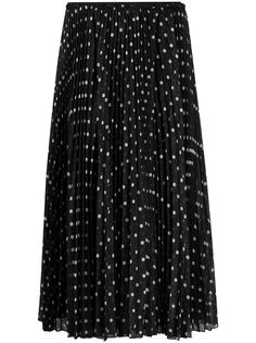 RED Valentino плиссированная юбка миди в горох