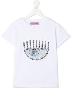 Chiara Ferragni Kids футболка с кристаллами