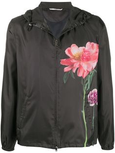 Valentino куртка с капюшоном и принтом Flowersity