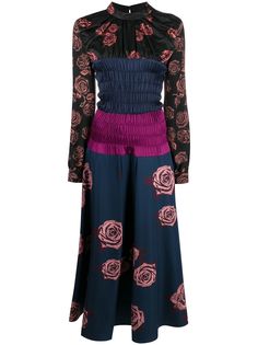 Ports 1961 платье миди с цветочным принтом и сборками