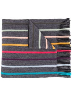 PAUL SMITH полосатый шарф с бахромой