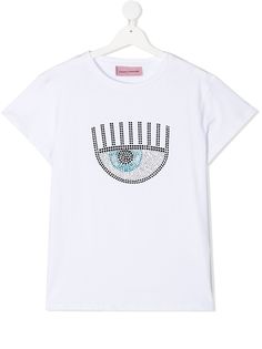 Chiara Ferragni Kids футболка с кристаллами