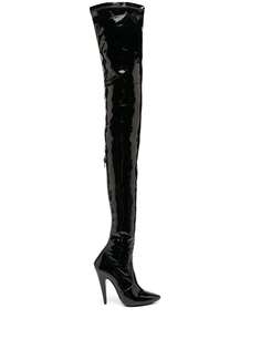 Saint Laurent лакированные ботфорты Aylah