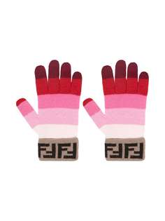 Fendi Kids перчатки с эффектом градиента и логотипом