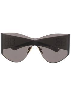 Balenciaga Eyewear солнцезащитные очки-маска в закругленной оправе