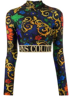 Versace Jeans Couture укороченная футболка с принтом Baroque