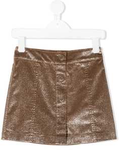 Moncler Enfant юбка мини с эффектом металлик