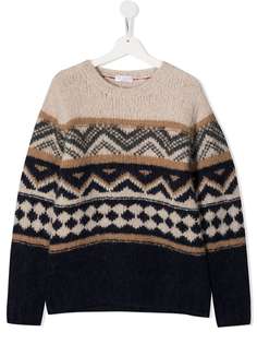 Brunello Cucinelli Kids джемпер с геометричным узором